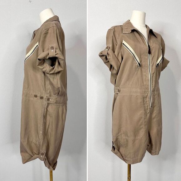 Polo Ralph Lauren 100% Lyocell Utility Romper 12 Tan Romper NWT Summer Casual - Picture 5 of 14